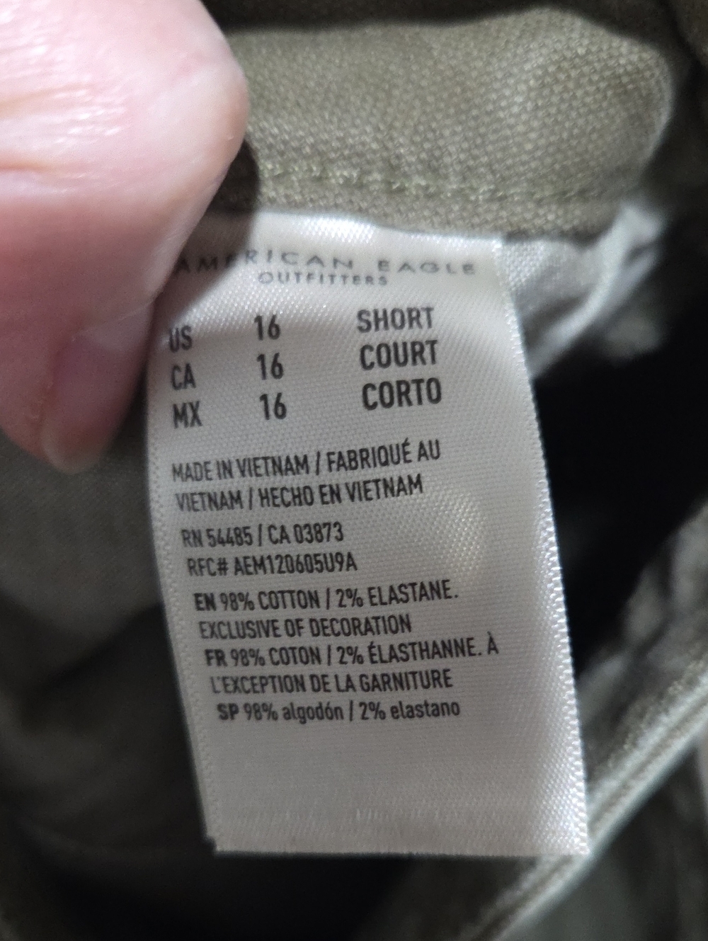 NWT American Eagle Outfitters Olive Chino Pants - Picture 5 of 5